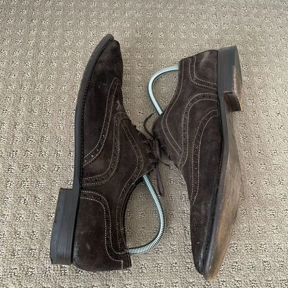 Paul Smith London Brogued Dip-Dyed Suede Oxford‎ Dress Shoes Men US 7.5 $525